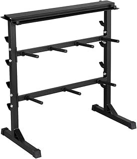 Yaheetech Dumbbell Rack Weight Rack 3 Tier Heavy Duty Dumbbell Rack Storage Stand Large Multi-layer Weight Plates Holder Weight Sets for Strength Training Workout 300KG Black