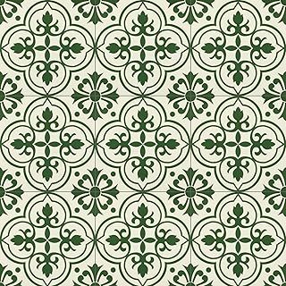 Peel and Stick Floor Tiles Self Adhesive Floor Tile, Vinyl Flooring Waterproof, Lino Flooring for Bathroom Kitchen Living Room DIY Green 30x30cm 20pcs(11.8 x 11.8 inches)