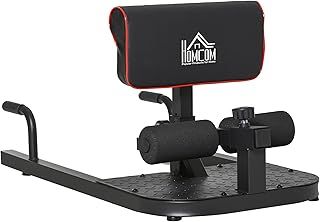 HOMCOM Squat Machine with Push Up Stand, Padded Hip Thrust Bench with Adjustable Cushion for Home Gym Work Out