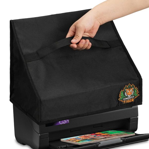 Umbrotiger Scanner Dust Cover for Epson FastFoto FF-680W/DS-530 II/770 II/970 Waterproof Anti-Static Dustproof Cover, Foldable with Handle (300D Oxford Fabric) for Office and Home
