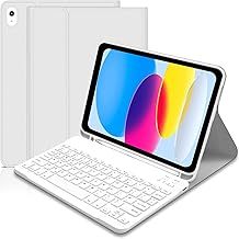 Keyboard Case for iPad 11th Generation A16 11 inch 2025, UK layout Keyboard Case for ipad 10th Gen 2022, Slim Case with Detachable Bluetooth Keyboard and Pencil Holde for iPad 11/10 Gen, Grey