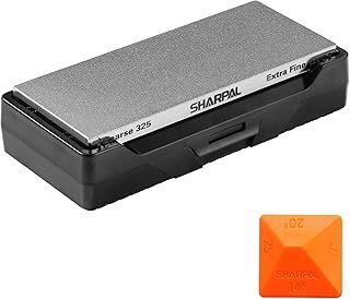 SHARPAL 156N Diamond Whetstone Knife Sharpener with Storage Base, 2 Side Grit Coarse 325 / Extra Fine 1200, Diamond Sharpening Stone with Non-Slip Base and Angle Guide (152 x 63mm / 6 x 2.5 Inch)