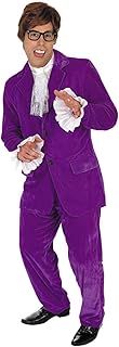 Fun Shack 90s Fancy Dress Costumes for Men, British Icon Fancy Dress, Purple Groovy Suit 60s Movie Mojo Costumes for Men