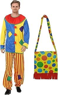 VALICLUD Halloween Costumes for Adults Clown Costume and Accessories Clown Outfit for Men Women