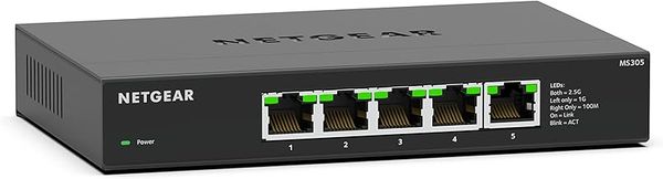 NETGEAR 5 Port 2.5GB Switch (MS305) | Multi-Gigabit Ethernet Switch | 5 x 1G/2.5G Ports | Desktop or Wall Mount, and Limited 3 Year Protection