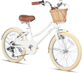 Glerc Missy 20" 24" 26" Inch Girl Cruiser Hybrid 6-Speed City Bicycle for Youth Girls Over 8 Years Old with Wicker Basket & Lightweight, Multiple Colors