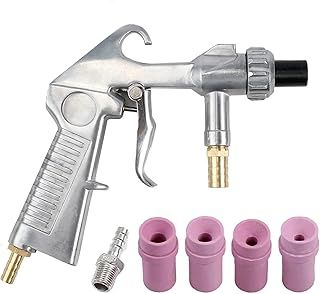 Sand Blasting Gun Kit Sand Blasting Gun Sandblaster + 4 Pcs Ceramic Nozzles + Extra Iron Nozzle Tip for Abrasive Sand Blaster Blasting