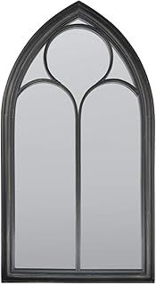 New Black Rustic Home & Garden Outdoor Wall Mirror Chapel Window Design 3ft8 x 2ft 112cm x 61cm