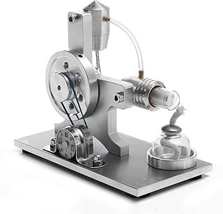 PUOSUO Hot Air Stirling Motor Power Generator Alpha Engine Model Educational Physics Experiment Kit（Not Include Alcohol）