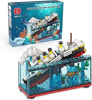 PYPIBAWLY 3D Puzzle - Titanic Sink and Break in Half Toy Building Blocks - Boat Bricks Kit 256 PCs