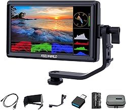 FEELWORLD FW568 V3 6 inch DSLR Camera Field Monitor with F550 Battery 2200mAh and Carry Bag, Waveform LUTs Video Peaking Focus Assist 1920x1080 IPS 4K HDMI 8.4V DC Input Output