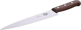 Victorinox Rosewood Chefs Knife, Serrated Edge 22cm, Brown,5.2030.22