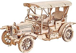 ROBOTIME 3D Puzzle Vintage Car, Wooden Model Kits for Adults to Build, Mechanical Construction Craft Kit Gift for Adults and Teens