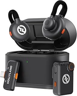 Hollyland Lark M2S Wireless Lavalier Microphone for Camera, iPhone, Android, PC, 300m Range, Titanium Clip, 7g Lightweight, Noise Cancelling, 30h Duration, Lapel Mic for Livestream Vlog (2TX+2RX)