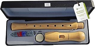 Recorder made of maple with German fingering in case