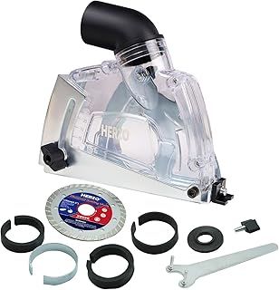 Dust Extraction Cutting Guard,HERZO Cutting Dust Shroud with Diamond Saw Blade for 5 inch Angle Grinder