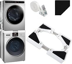 Universal Stacking Kit for Washer and Dryer, Adjustable Stacking Kits for Washing Machine and Tumble Dryer Gekufa Stacking Shelf with Ratchet Ropes
