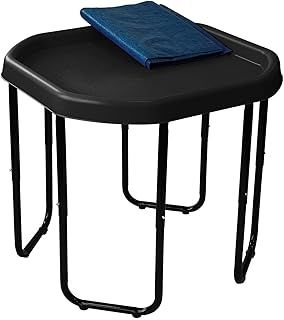 Children's Plastic Sand & Water Mixing Play Tray - BLACK - 70cm x 70cm with 3 Tier Height Adjustable Stand and Protective Cover Sheet.