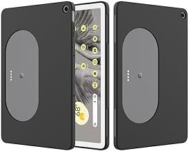 Tablet Case for Google Pixel Tablet 11 inch (2023) Liquid Silicone Case, Flexible Soft Gel Rubber, Slim Fit Protective Shockproof Bumper Cover, Black