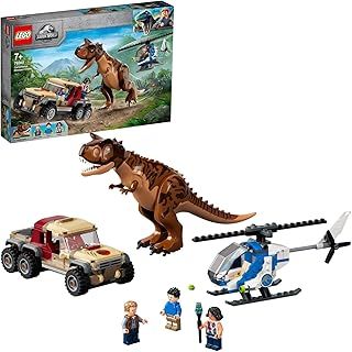 LEGO 76941 Jurassic World Carnotaurus Dinosaur Chase Toy with Posable Figure, Helicopter & Pickup Truck, Toys for Boys and Girls Aged 7 Plus