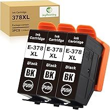JoyPrinting 378XL Compatible 378 378XL Ink Cartridges Replacement for Expression Photo XP-8500 XP-8505 XP-8600 XP‑8605 XP-8700 XP-15000 (3-Black)