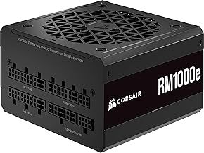 Corsair RM1000e (2023) Fully Modular Low-Noise ATX Power Supply - ATX 3.0 & PCIe 5.0 Compliant - 105°C-Rated Capacitors - 80 PLUS Gold Efficiency - Modern Standby Support - Black