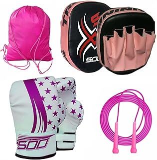 Kids' Boxing Set, Focus Pads, Gloves 2oz Kick Boxing Gloves Kids Focus Pads, Junior Punching Bag Set, Target Boxing Set, MMA Training, Hook & Jab Strike Pads For Boys & Girls