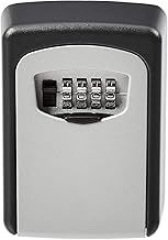 Amazon Basics Wall Mounted Key Storage Box, Combination Lock, Black, 3.5 x 8.6 x 12 cm