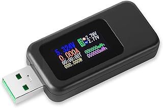 USB 3.0 Tester Power Meter 4-30V 0-6.5A USB Voltage and Current Tester Detector, Digital Volmeter Ammeter Power Bank Capacity Tester with IPS Color Display