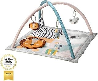 Nuby Animal Adventures Baby Play Mat – Toy Activity Gym with Sensory Toys and Padded Base for Tummy Time, One Size