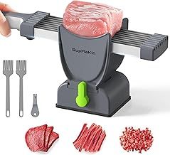 Stainless Steel Cleaver Kitchen Knife - Thickness Adjustable 2 or 4 mm, Manual Meat Cutter for Beef, Pork, Salmon