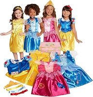 Disney Princess Dress Up Trunk, 21 Piece Amazon Exclusive Trunk Includes Aurora, Belle, Cinderella and Snow White Outfits, Accessories and Stickers, Ideal For Ages 3+