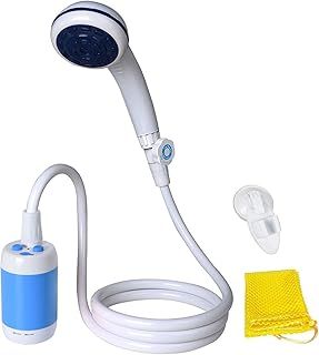 Portable Shower Electric Shower Camping Shower Built-in 4800mAH Rechargeable Battery and with Shower Head Shut OFF Valve