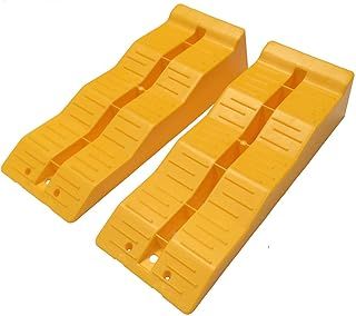 KATSU Caravan Leveling Ramps, 5 Ton Capacity 2 PCs Heavy Duty 3 Step Plastic Caravan Camping Motorhome Ramps for Vehicles Garage Workshop Car Service 161912