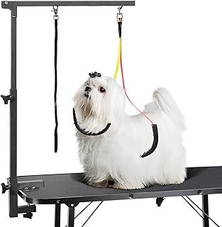 Urban Deco Dog Grooming Arm with Clamp Innovative Portable Two Grooming Arms - 33.5 inch Height Adjustable and Free Two No Sit Haunch Holder for Large and Small Dogs,Cats Grey