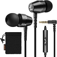 OMNITONE Wired Earbuds in-Ear Headphones, Earphones with Microphone, 5 Years Warranty, Noise Isolation Corded for 3.5mm Jack Ear Buds for iPhone, iPad, Samsung, Computer, Laptop, Gaming, Sports