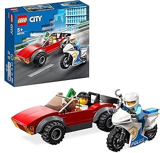 LEGO City Police Bike Car Chase Toy with Racing Vehicle & Motorbike Toys for 5 Plus Year Olds, Kids Gift Idea, Set featuring 2 Officer Minifigures 60392