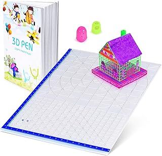 3D Printing Pen Mat with Basic Template, with 3D Pen Books and 2 Silicone Finger Caps, Great 3D Pen Drawing Tools