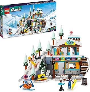 LEGO Friends Holiday Ski Slope and Café Winter Sport Christmas Set with Liann, Aron and Zac Mini-dolls and Fox Animal Figure, Toy for Girls, Boys & Kids, Creative Gift Idea 41756