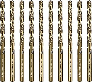 SALI Cobalt Drill Bit Set 10Pcs 5.5mm M35 High Speed Steel Jobber Drill Bit Kit (HSS) Twist Drill Bits for Hardened Metal, Stainless Steel, Cast Iron, Wood and Plastic, with Index Storage Case