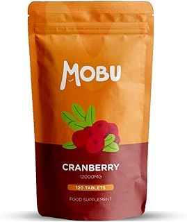 Cranberry 12,000mg 120 Tablets | High Strength UTI Support | Healthy Bladder & Urinary Function | Vegan UK Made | GMP Approved | MOBU