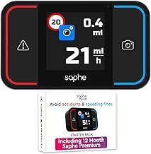 Saphe Drive Pro Speed Camera Detector Starter Pack with Colour Display, CarPlay and Android Auto Compatible, Detects Upcoming Speed Cameras and Hazards, Includes 12 Month Subscription