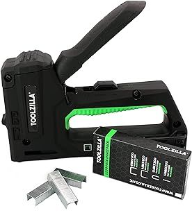 TOOLZILLA 4-in-1 Heavy Duty Staple Gun and 1000 Staple Selection Pack - Professional Set with Multiple Usage as Staple Gun for Wood, DIY, Fixing, Upholstery Work, Carpentry, Decoration