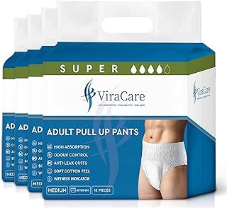 40 x Incontinence Pants Men & Women | with Wetness Indicator & Soft-Stretch Waistband | Adult Nappies | Waist Size Medium 65-135 cm | Adult Diapers |(4 Packs of 10) (Medium)