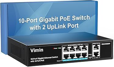 4 Port Gigabit PoE Switch with 1 Uplink Gigabit Ports, 5 Port Unmanaged Ethernet PoE Switch with 72W Power, Support IEEE802.3af/at, VLAN, Metal Housing, Desktop or Wall-Mount, Plug & Play