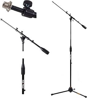 Hola! Microphone Stand - Mic Stand w/ Adjustable Height and Boom Arm for Home, Studio, Office or Stage - Standard Clutch Single Unit