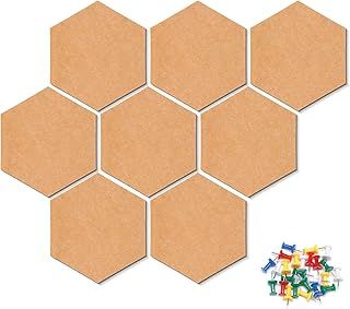 Pin Board Hexagon Notice Board, Memo Board 30 Pins 6 Pack Alternative to Cork Board, Felt Board Tiles Bulletin Board for Home Office Classroom, Felt Wall Tiles for Wall Decoration Photo Board