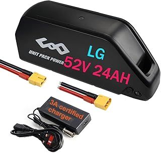 (UK Warehouse) Ebike Battery 48V 52V 24AH (LG4800cell) with Charger, Lithium Battery for Many Ebike conversion kit, Scooter 48V 52V 1500W 1000W 750W 500W Motor