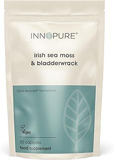 INNOPURE Irish Sea Moss & Bladderwrack, Ethically Sourced SeaMoss - Non GMO, 60 Vegan Capsules, UK Made
