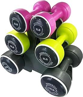 Body Sculpture BW108T Smart Dumbbell Tower | Grey/Pink/Green, 1.5KG, 3KG & 5KG Sets Included